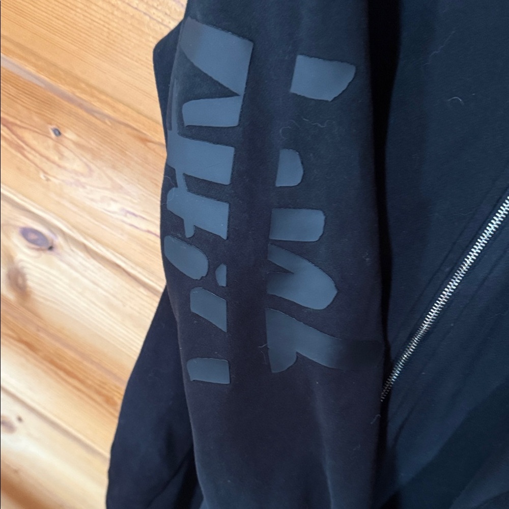 YITTY Black Zip-Up Hoodie Jumpsuit with Black Logo - Picture 3 of 5